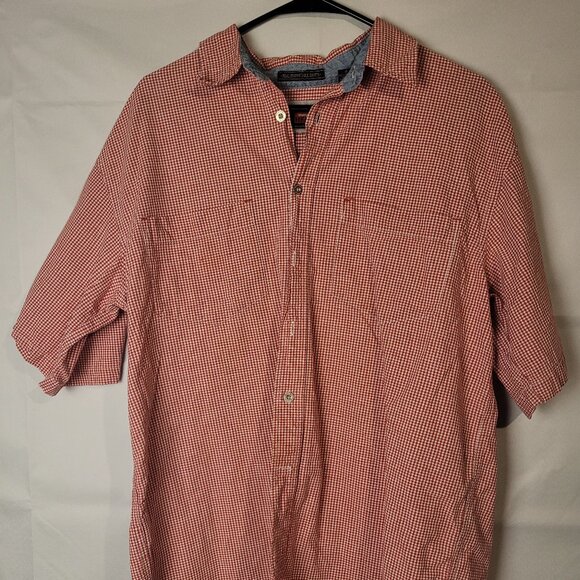 Wrangler Hero Button Up Shirt Mens L Short Sleeve Red Plaid - Picture 1 of 4